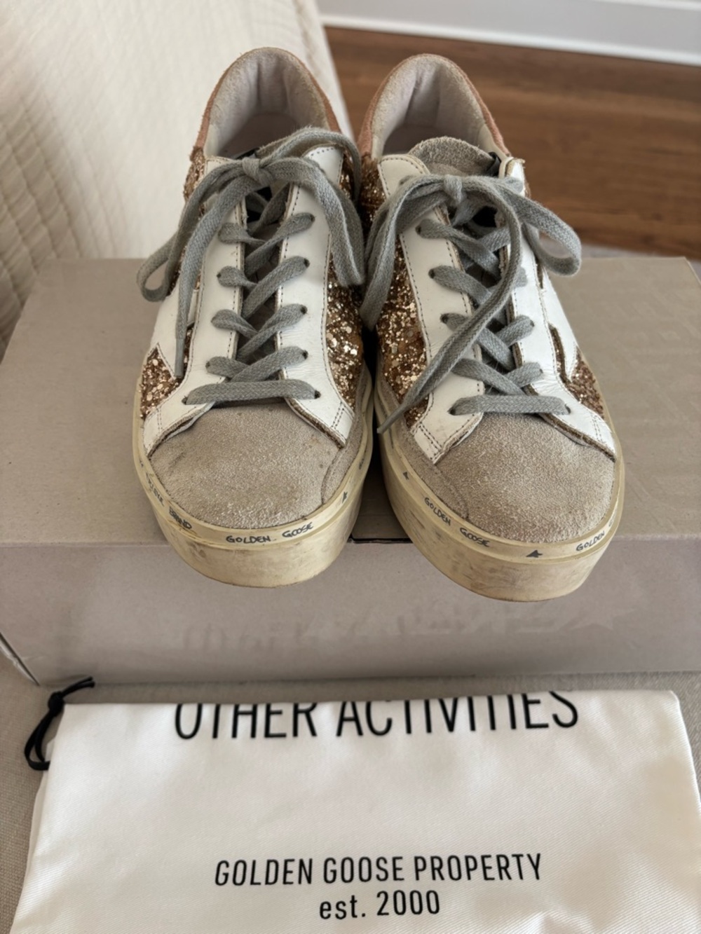 Golden Goose Gold Glitter Hi-Star - Picture 3 of 7